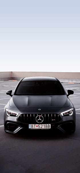 Phone Wallpaper of Black sporty Mercedes on the rooftop